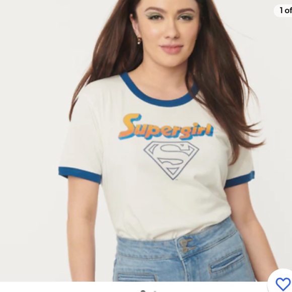 Unique vintage super girl ringer tshirt size 3x - Picture 1 of 4